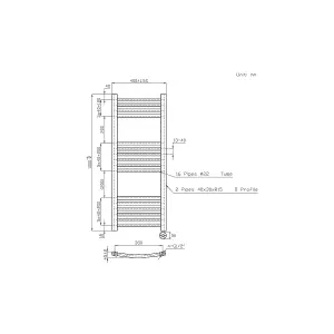 Right Radiators Prefilled Thermostatic Electric Heated Towel Rail Curved Ladder Warmer Rads - Chrome 1000x400 mm