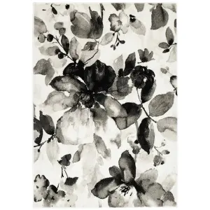 Origins Watercolour Floral Grey Rug 160 X 230