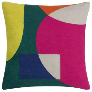 furn. Anjo Geometric Crewel Feather Filled Cushion