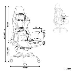 Gaming Chair Faux Leather Black GLEAM