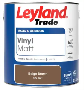 Leyland Trade Vinyl Matt Walls & Ceilings Emulsion Paint Beige Brown (RAL 8024) 2.5L