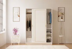 MARIE Gold White Sliding Door Wardrobe