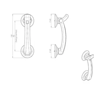 Victorian Bow Door Knocker on Rose 95mm Fixing Centres Satin Chrome