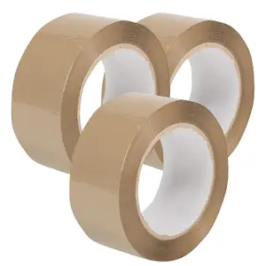 3 Rolls of Brown 50mm x 66m Strong Sticky Packaging Parcel Tapes