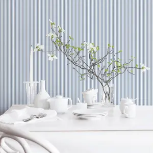 Galerie Simply Stripes 3 Blue Regency Stripe Smooth Wallpaper