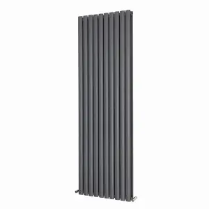 Right Radiators 1800x590mm Vertical Double Oval Column Designer Radiator Anthracite