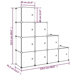 Cube Storage Cabinet for Kids with 10 Cubes White PP