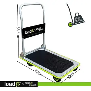 LoadIt 300kg Folding Foldable Flatbed Platform Trolley, Hand Truck, Moving Trolley on Wheels, Heavy Duty, ISO 9001 & TUV GS