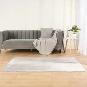 Rugs for Living Room Soft Plush Mat Large Carpet, Silver - 120 x 170cm