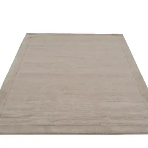 Modern Bordered Light Grey Textured Office Area Rug 160cm x 230cm