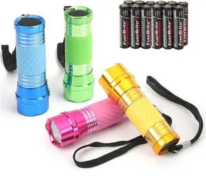 Everbrite 4-Pack LED Flashlight Mini Torch, 90mm Small Torches, Colorful Glow In Dark Torch Light, Camping Hiking Outdoors Party-Lightweight,