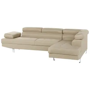 Corner Sofa NORREA Light Beige Fabric Left Hand