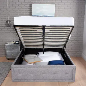 Small Double Ottoman Storage Bed Crystal - No Mattress