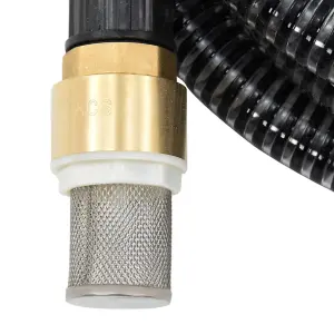 Berkfield Suction Hose with Brass Connectors 10 m 25 mm Black