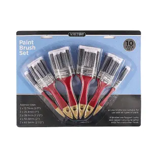 Viktor Paint Brush Set Pack of 10 With 5 Sizes