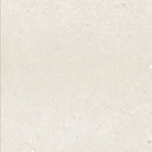 Azure Matt White Stone Effect Porcelain Outdoor Tile - Pack of 16, 5.76m² - (L)600x(W)600mm