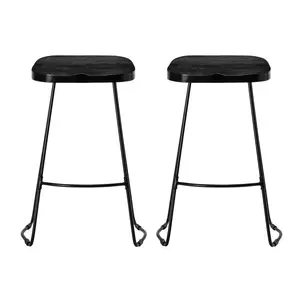 Gallitzin Solid Wood Kitchen Counter Bar Stool (Set of 2) Black / Counter Stool (68.5cm Seat Height)