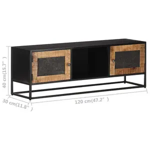 Berkfield TV Cabinet 120x30x40 cm Rough Mango Wood