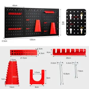 Costway Pegboard Wall Organizer Kit Garage Storage w/ Drill Bit Storage Rack