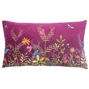 Wylder Willow Wildflower Meadow Digitally Printed Velvet Feather Filled Cushion