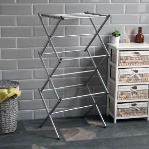 Home Vida 3 Tier Metal Clothes Airer, Indoor Outdoor Laundry Hanger Dryer Rack