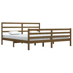 Berkfield Bed Frame Honey Brown Solid Wood Pine 200x200 cm