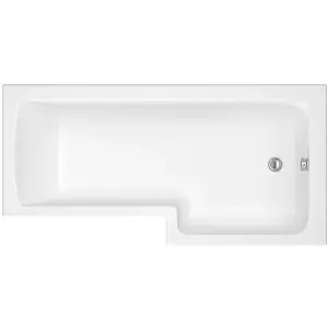 Cooke & Lewis Solarna White Acrylic L-shaped Right-handed Shower Bath (L)1700mm (W)850mm