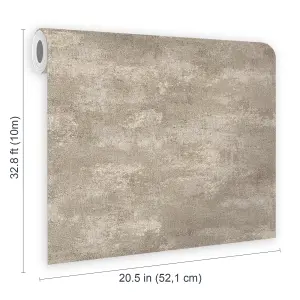 Boutique Urban Plaster Mocha Textured Plain Wallpaper