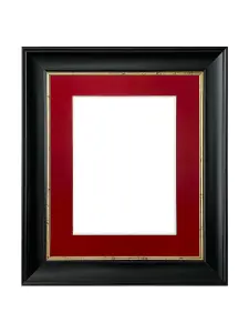 Scandi Black with Crackle Gold Frame with Red Mount for Image Size 16 x 12 Inch