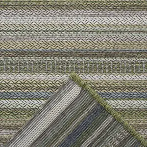 Green Striped Outdoor Rug, Striped Stain-Resistant Rug For Patio,Deck, Garden, Durable Modern Outdoor Rug-200cm X 290cm