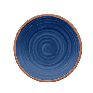 Purely Home Rustic Swirl Indigo Melamine Side Plates - Set of 6