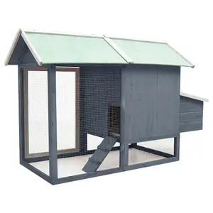 Chicken Cage Grey 170x81x110 cm Solid Pine & Fir Wood