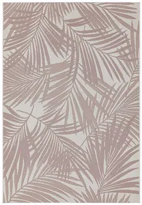 Pink Outdoor Rug, Nature-Print Stain-Resistant Rug For Patio Decks Garden, 4mm Modern Outdoor Area Rug- 160cm X 230cm