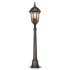 Luminosa Baton Rouge 3 Light Outdoor Bollard Light Walnut IP44, E14