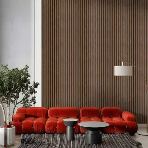 STRIVO Acoustic Slat Panel - Smoked Walnut 600mm x 2400mm