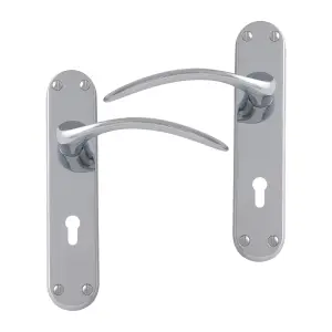 Intelligent Hardware - Internal Door Handle - Majestic - Lever on Backplate - Lever Lock Furniture - Chrome