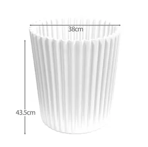 simpa 2PC XL White Wave Plastic Planters.