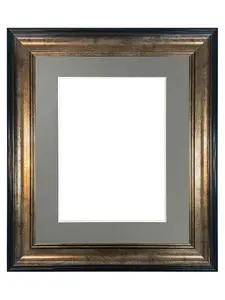 Scandi Black & Gold Frame with Dark Grey Mount for Image Size 40 x 30 CM