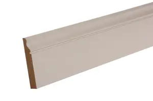 GoodHome Primed White MDF Ogee Skirting board (L)2400mm (W)119mm (T)18mm