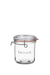 Luigi Bormioli Lock-Eat Clear Round Soda Lime Glass Modern Food Storage Jar with Lid XL 750ml