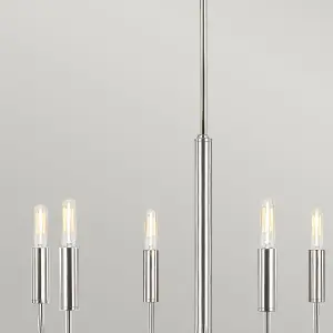 Luminosa Brianna 6 Light Multi Arm Pendant Ceiling Light, Polished Nickel