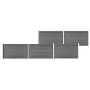 Berkfield Garden Fence WPC 872x106 cm Grey