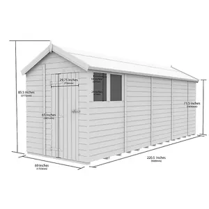 DIY Sheds 6x19 Apex Shed - Single Door Without Windows