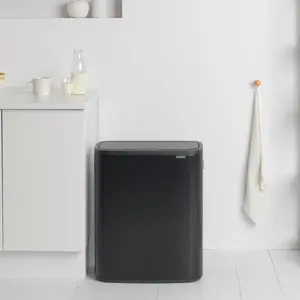 Brabantia Bo 30 Litre + 30 Litre Touch Bin with Two Inner Buckets Matt Black / 60