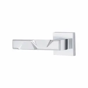 1 Pair Modern Nova Design Polished Chrome Premium Door Handles Square Rose - Golden Grace