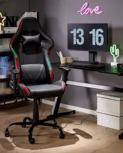 Gaming Chair Faux Leather Black GLEAM