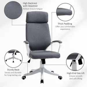 Vinsetto Swivel Office Chair with Lumbar Back Support, Adjustable Height