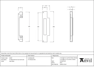 From The Anvil Satin Brass  1/2" Rebate Kit for Euro Sash Lock