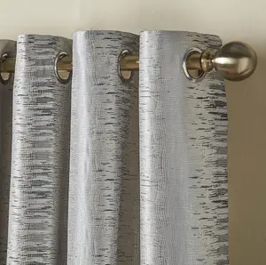 Flections Eyelet Ring Top Curtains Silver 229cm x 274cm