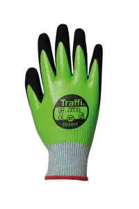 Traffi TG5060 Cut C Waterproof Nitrile Full Dip Glove Pack of 10 Size 8